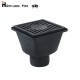 150 *150mm  Square PE plastic bathroom  floor drain for 110mm PE pipe